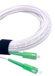 Elfcam® - 3m Fiber Optic Cable SC/APC to SC/APC Simplex Singlemode 9/125μm, Compatible with FTTH Cables, White (3M)