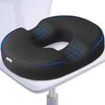DOLTAS Donut Coccyx Cushion for Tailbone Pain Relief | Soft Ring Seat Cushion for Sitting | Piles Donut Pillow for Office Chair, Car Seat & Wheelchair (Mesh Black)