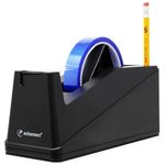 echomerx Premium Large Heat Tape Dispenser for One-Handed Sublimation - Heavy Duty, Weighted Anti-Skid Base for Effortless Heat Press | Heat Resistant Tape, 1 + 3 in. Dual Core, Black