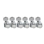 Musiclily Pro 6-in-line 2-pins Guitar Locking Tuners Machine Heads Tuning Pegs Keys Set for Fender Strat/Tele Electric Guitar, Chrome