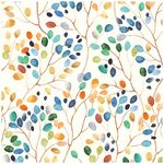 HaokHome 93047 Floral Peel and Stick Floral Wallpaper Colorful Forest Beige/Orange/Blue Removable for Nursery Decorations 17.7in x 118in