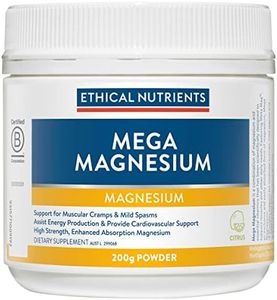 Ethical Nutrients Mega Magnesium Powder - Relieves Muscle Cramps & Spasms, High Strength - Citrus Flavoured - 200g