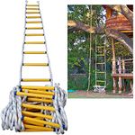 fireproof Rescue Ladder - Reusable Rope Ladder for Emergency Fire Escape & Aerial Work Safety Response - Compact & Lightweight, Weight Capacity up to 420KG Fire Escape Ladders