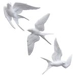 Bird Wall Decor Hanging Swallows Sparrow Birds, Wall Mounted Wall Decor Wall Art Ornament Resin ation 3D European Retro Artistic Animal Sculptures for Living Dining Room 3Pcs