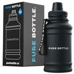 Pure Bottle Metal Water Bottle - Large Stainless Steel Water Bottle - Super Strong & Leak Proof - for Gym, Sports, Running - Steel Water Bottle - Half Gallon Water Bottle - Gym Keg - 2.2L bottle