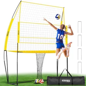 Volleyball Training Equipment, Adjustable Height Volleyball Net for Backyard Training - Portable Outdoor Practice Set with Durable Net & Tool-Free Setup for Serving, Hitting, and Spiking Practice