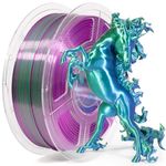 iSANMATE 3D Printer Filament, PLA Filament 1.75mm Tri Color Filament, Shiny Silk PLA Coextruded Filament, 3D Printing Filament Magic PLA, 1 kg/Spool (Blue+Green+Purple)