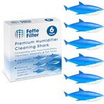 Fette Filter - Humidifier Cleaner in The Shape of a Shark, Demineralization Float Compatible with Most Humidifier and Fish Tank, Eliminates White Dust and Reduce Odor - Pack of 6