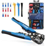 X-COTEC Wire Stripper and Crimping Tool, Automatic Wire Stripper, 3-in-1 Wire Stripper, Stripping Tool, Cutting Pliers, Cable Stripping Tool, Wire Cutter, with 260 Pieces Connections