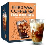 THIRD WAVE COFFEE ROASTERS Easy Cold Brew Coffee Medium Dark Roast 5 Bags Makes 15 Cups Instant Brew No Equipment Needed 100% Arabica Coffee Sourced Directly From Farms,Pack Of 1,50 Grams