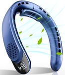 FrSara Portable Neck Fan Rechargeable, Neck Fans that Blow Cold Air, Personal Neck Cooler with 4000mAh, LED Display, 3 Speeds, USB TYPE-C, Ideal Gift for Women, Travel, Men, Sports, Denim