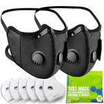 BASE CAMP M Cross Dust Mask, Reusable Comfortable Safety Respirator Mask for Work with 6 Filter-Face Mask for Dust, Pollen, Construction, Sanding, Yard Lawn, Woodworking