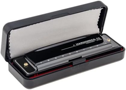 OriGlam Blues Harmonica Harp Mouth Organ, 10 Holes C Button Harmonica for Beginners Friends Adults