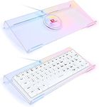 Premium Acrylic Computer Keyboard Stand, 366 Kinds RGB LED Backlit Keyboard Tray,Gaming Keyboard USB Interface Titled Keyboard Stand,Clear Acrylic Tilted Keyboard Riser for Office Desk, Home, School.