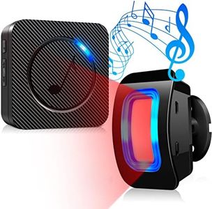 Wireless Motion Sensor LED Light - Motion Detector Alarm with 500 FT Range Loud Chimes Security Alert Monitor System for Home, Store, Office, and School