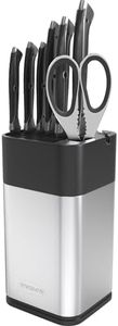 YIYOBEATFO Knife Block Holder,Universal Knife Block Without Knives, Space Saving Knife Storage and Protect Blades, Unique Modern Design with Knife Sharpener and Scissor Slot.