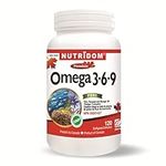 Nutridom Triple Omega 3-6-9. 1200mg, Fish, Brage & Flax Oils with EPA & DHA, Supports Heart and Circulatory Health, Non-GMO, Gluten-Free, Soy & Dairy Free (120 Count)