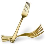 Plasticpro Disposable Heavy Duty Gold Plastic Forks, Fancy Plastic Silverware Looks Like Real Gold Cutlery - Utensils Great for Catering Events, Restaurants, Parties and Weddings Pack of 40