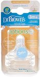 Dr Brown’s Anti-Colic Teat Level 2 Wide-Neck Options Plus Teat, 2 Pack