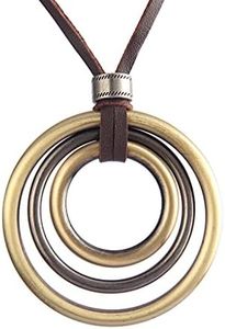 GelConnie Leather Cord Necklace Chain Multilayer Pendant Necklaces Vintage Jewelry Fashion Long Sweater Necklace for Woman Man