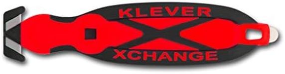 Safety Box Cutter, Klever XChange, Red, KCJ-XC-R