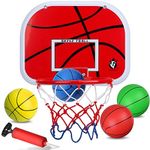 Indoor Mini Basketball Hoop, Small Balls Over Door Small Board Hoop Game Set for Door Bedroom Wall Mount, Pool Basketball Hoops with Complete Accessories Basketball Toy Gifts for Kids and Adults