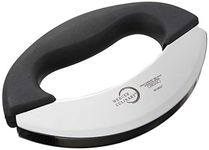 Mercer Culinary 1 Piece Double Blade Rocking Mezzaluna Knife with Handle, 7", Stainless Steel