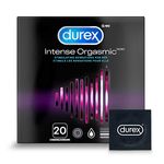 Durex Condoms, Intense Orgasmic Ribbed, Dotted And Stimulating Gel, 20 Count