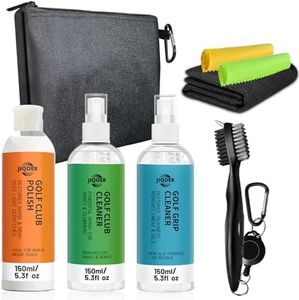 Golf Club Cleaning Kit – Grip & Shaft Cleaner, Polish, Brushes & Towels – Complete Golf Club Care Kit for Irons, Drivers, Putters – Rust, Scuff, and Scratch Remover