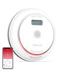 SITERWELL 2.4G Smart Smoke Detector Carbon Monoxide Detector Combo with LCD Display, 2 in 1 WiFi Fire and CO Alarm Detector, Replaceable Battery, Conforms to UL 217 & UL 2034 Standards, 1 Pack