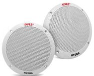 Pyle 6.5 Inch Dual Marine Speakers - 2 Way Waterproof and Weather Resistant Outdoor Audio Stereo Sound System with 400 Watt Power, Polypropylene Cone and Butyl Rubber Surround - 1 Pair - PLMR605W (White)