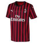 PUMA Children's Acm Home Shirt Replica Ss Kids With Sponsor Logo Jersey, Red (Tango Red/Puma Black), 7-8 Years(128 EU)