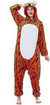 ZHER-LU Animal Onesie Adult Pajamas Halloween Cosplay Costume Unisex Onesies, Tiger, Large