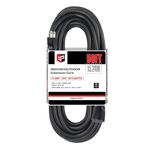 EP 50 Ft Outdoor Extension Cord - 12/3 SJTW Heavy Duty Black Extension Cable with 3 Prong Grounded Plug - Power Cord for Lawn, Garden, Appliances