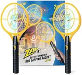 ZAP iT! Electric Fly Swatter Racket & Mosquito Zapper - High Duty 4,000 Volt Electric Handheld Bug Zapper Racket - Fly Killer USB Rechargeable Indoor Safe - 2 Pack (Large, Yellow)