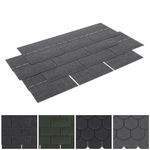 FUKEA Asphalt Roof Shingles-18pcs/2.61sqm 3 Tab Shingles Self-Adhesive Sheds Roofing Felt Shingles Tiles Thermal Insulation Roof Felt for Sheds for Most Rooftop, Square, Grey