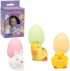 Easter Super Grow Eggs for Kids 1 Pack- Hatch and Grow for Easter Gifts, Basket Stuffers and Egg Hunts - Three Different Pets That Grow 5-6x Size- Bunny, Duck and Chick