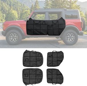 Maxzina Door Bags Compatible with 2021 2022 2023 2024 2025 Ford Bronco Front and Rear Door Bags Hard Door Portable Storage with Carry Handle for Ford Bronco Accessories 4 Door (Front and Rear 4pcs)