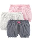 Simple Joys by Carter's Girls' 3-Pack Bloomer Short, White/Dot/Pink, 18 Months