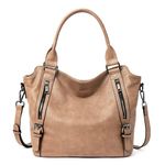 CLUCI Hobo Bags for Women Vegan Leather Handbags Large Ladies Purse Tote Shoulder Bag, 1-camel