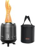 Onlyfire Mini Wood Pellet Fire Pit with Carrying Bag, Portable Outdoor Fire Pit for Camping Tailgating Patio Backyard Bonfire, Smokeless Fireplace, Stainless Steel Black Short FP055