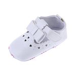 CLOUCKY Baby Girls Hollow Mary Jane Flats with Bow Non-Slip Soft Sole Infant Princess Dress Shoes, White 12-18 Months