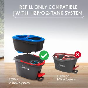 Vileda H2PrO Spin Mop System – Dual Tank, Microfibre, Easy Wringing