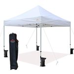 UNIQUECANOPY 10'x10' Pop Up Canopy Tent Commercial Instant Shelter, with Heavy Duty Roller Bag, 10x10 FT White