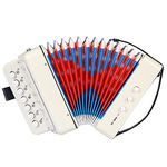 LIFERUN Accordion instrument, 10 keys Button Accordion Button Accordion, Kids Accordion, Gifts for Kids Children Beginners, Lightweight and Environmentally-friendly (White)