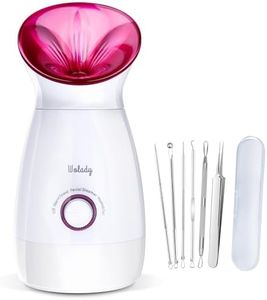 Wolady Facial Steamer Large 3-in-1, Towel Warmer & Humidifier Mode, Nano-Ionic Face Steamer with Skin Care Tools, Facial Pores Deep Cleaning, Warm Mist Home Sauna Spa for Women,Pink