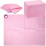 GoLashFun Nail Art Table Mats Disposable Nail Paper Towels,50PCS Pink Waterproof 3 Ply Nail Art Paper 13" X 17" Pads for Nail Table Decoration Kit,Nail Art Accessories