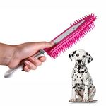 Pet Hair Remover Dual Purpose Rubber Hand Brush Hair Cleaner Fur Lint Removal Reusable Portable Cat And Dog Hair Remover Brush For Cleaning Pet Hair Carpets Corners Stairs Clothes Pet Supplies (PINK)