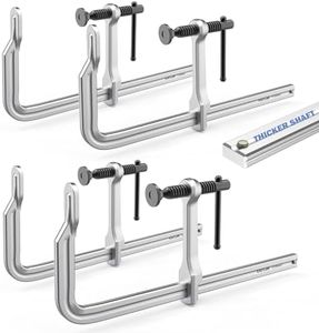 12 Inch Heavy-duty Bar Clamps (1200 lbs), 4-Pack, 4-3/4" Throat, Thickened F Clamps for Welding, Metalworking and Woodworking