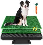 BRIAN & DANY Dog Toilet Tray with Two Artificial Grass Mats and Portable Dog Litter Tray for Indoor/Outdoor, 63cm x 51cm